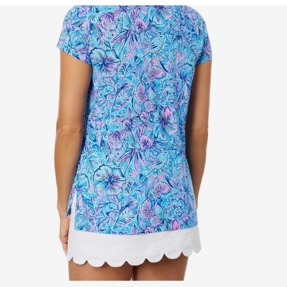 Lilly Pulitzer Meredith tshirt in Breakwater Blue Shells and Bells NWT - Picture 8 of 16